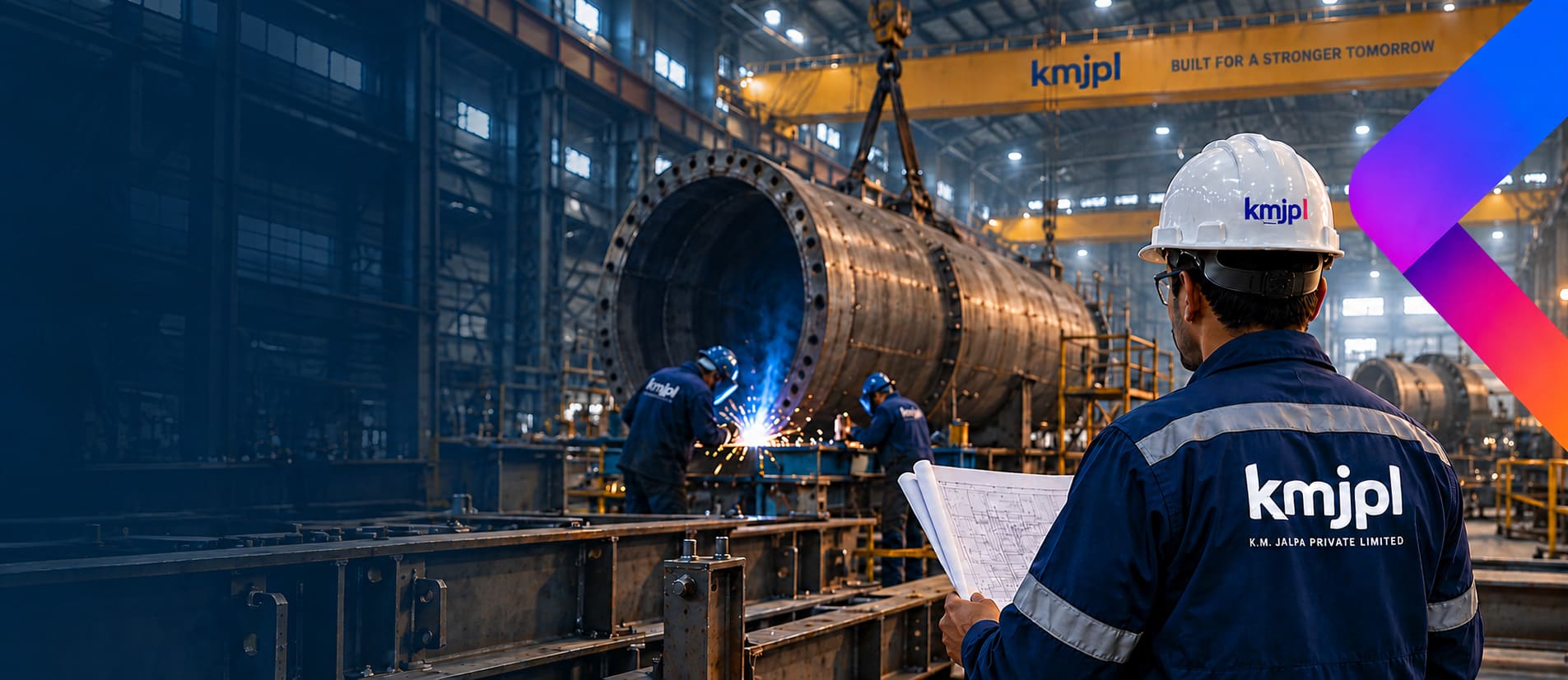 Mechanical fabrication and erection work at an industrial site