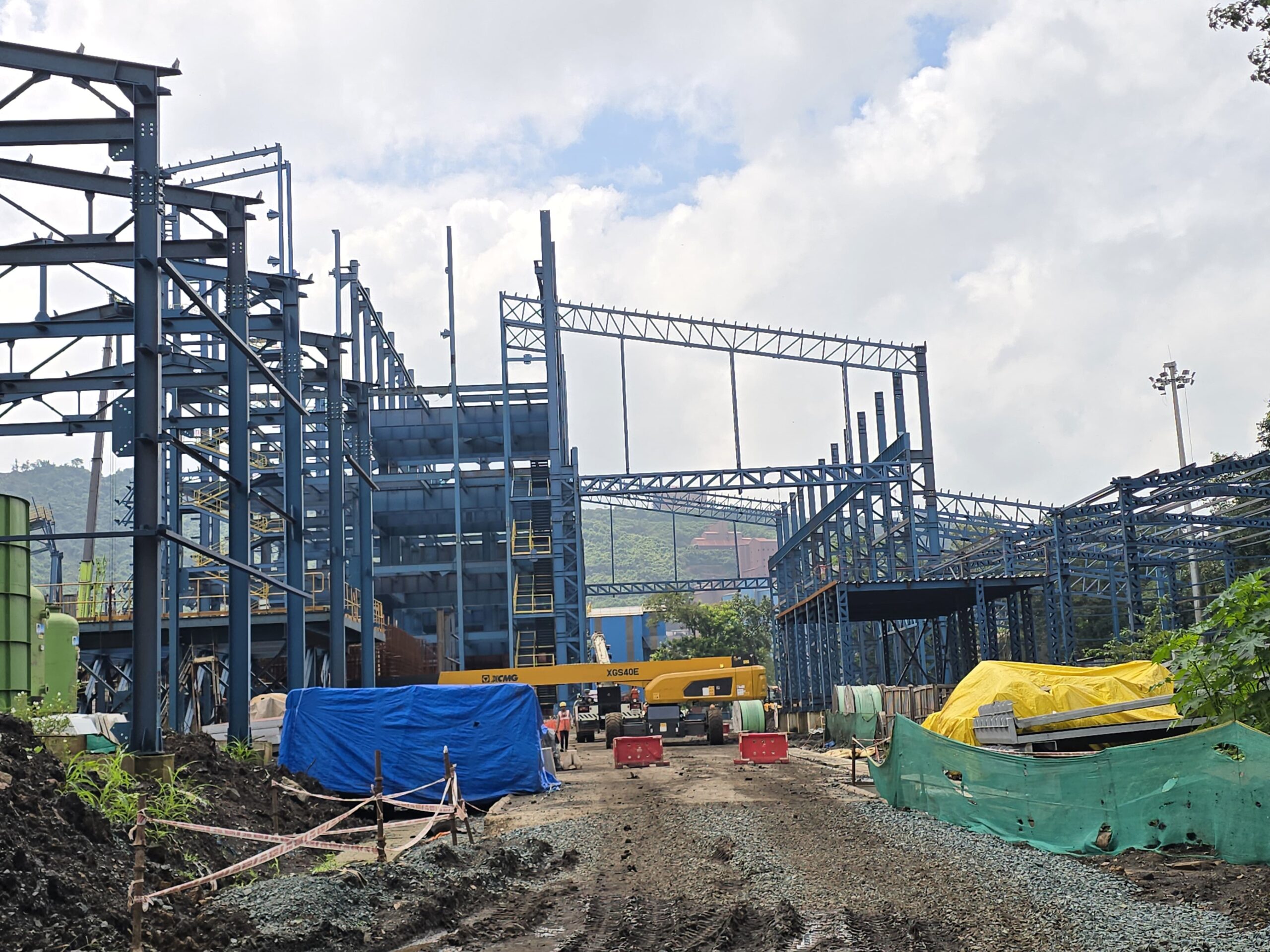 Site team at work with safety equipment